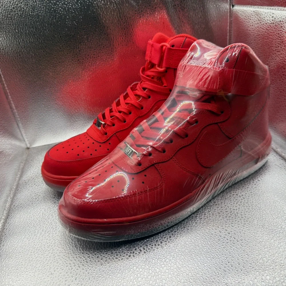 Size 10 Nike Lunar Force 1 High Mens Red Like New 705436-600 Sneaker